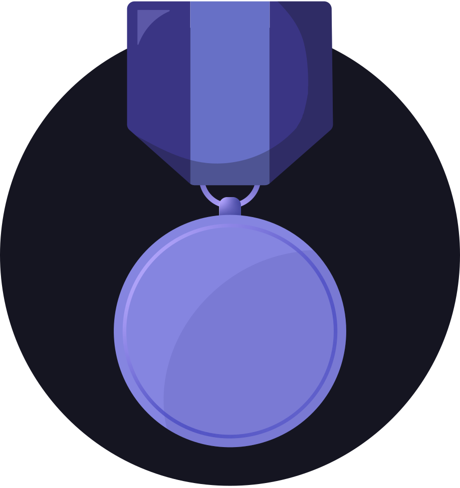 Ilustración de medalla que muestra los resultados comprobados de las apps desarrolladas por kubo